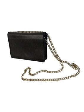 Forever 21 Black Vegan Leather Crossbody Bag Gold Chain